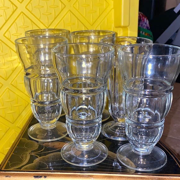 Vintage Other - Vintage Large Clear Ice Cream Soda Goblet Set of 6 Box28